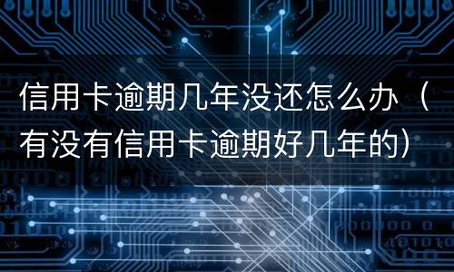 信用卡逾期几年没还怎么办（有没有信用卡逾期好几年的）