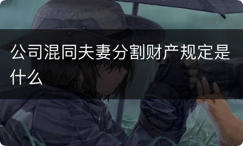 公司混同夫妻分割财产规定是什么