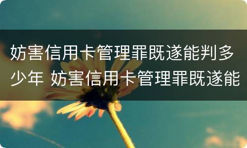 妨害信用卡管理罪既遂能判多少年 妨害信用卡管理罪既遂能判多少年刑期