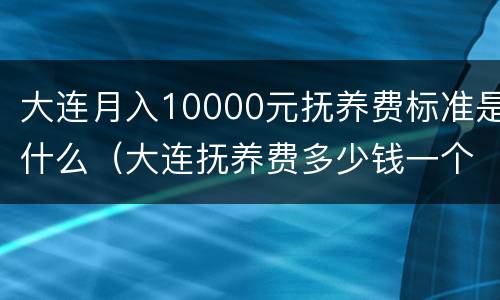 大连月入10000元抚养费标准是什么（大连抚养费多少钱一个月）