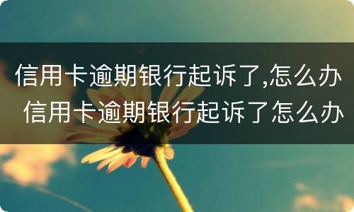 信用卡逾期银行起诉了,怎么办 信用卡逾期银行起诉了怎么办会有什么后果