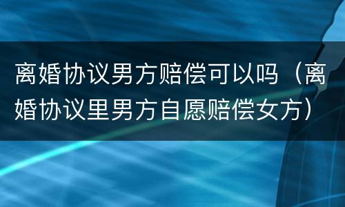 离婚协议男方赔偿可以吗（离婚协议里男方自愿赔偿女方）