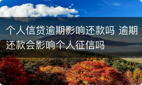 个人信贷逾期影响还款吗 逾期还款会影响个人征信吗
