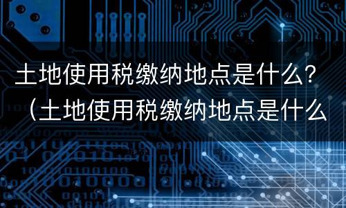 土地使用税缴纳地点是什么？（土地使用税缴纳地点是什么意思）