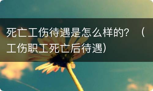 死亡工伤待遇是怎么样的？（工伤职工死亡后待遇）