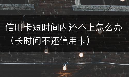 信用卡短时间内还不上怎么办（长时间不还信用卡）
