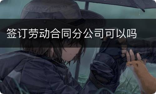签订劳动合同分公司可以吗