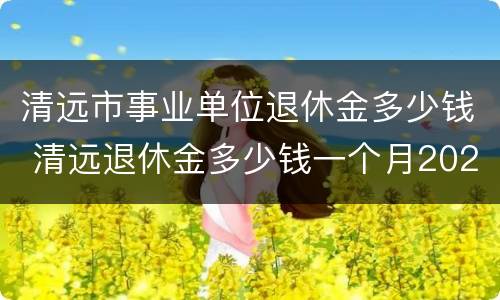 清远市事业单位退休金多少钱 清远退休金多少钱一个月2020年