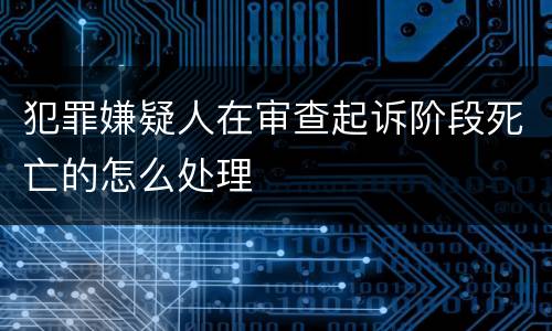 犯罪嫌疑人在审查起诉阶段死亡的怎么处理