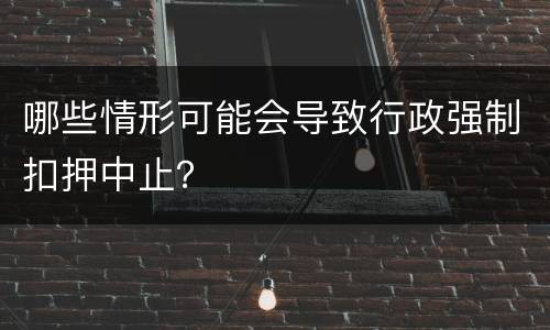 哪些情形可能会导致行政强制扣押中止？