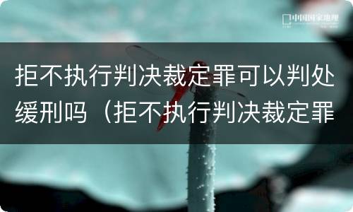 拒不执行判决裁定罪可以判处缓刑吗（拒不执行判决裁定罪怎么量刑出来后怎么弄）