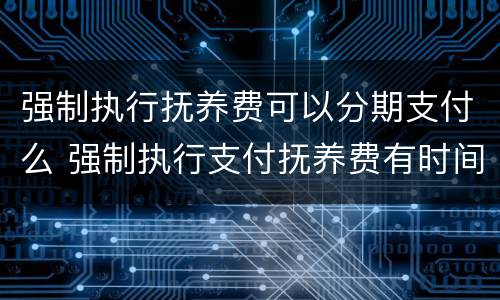 强制执行抚养费可以分期支付么 强制执行支付抚养费有时间限制吗