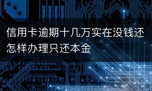 信用卡逾期十几万实在没钱还怎样办理只还本金