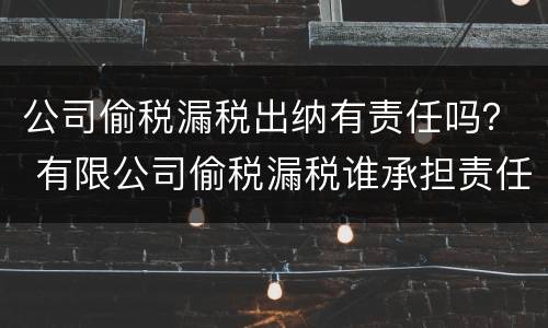 公司偷税漏税出纳有责任吗？ 有限公司偷税漏税谁承担责任