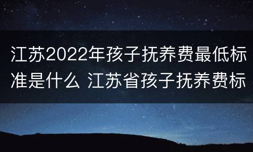 江苏2022年孩子抚养费最低标准是什么 江苏省孩子抚养费标准