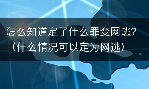 怎么知道定了什么罪变网逃？（什么情况可以定为网逃）
