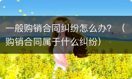 一般购销合同纠纷怎么办？（购销合同属于什么纠纷）