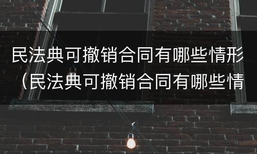 民法典可撤销合同有哪些情形（民法典可撤销合同有哪些情形呢）