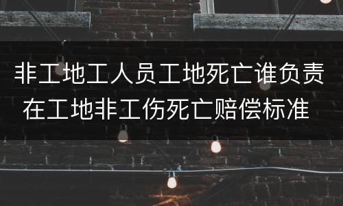 非工地工人员工地死亡谁负责 在工地非工伤死亡赔偿标准
