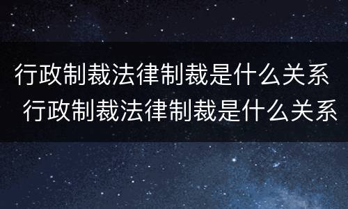 行政制裁法律制裁是什么关系 行政制裁法律制裁是什么关系的
