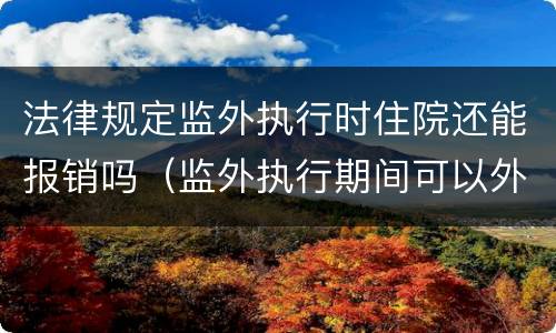 法律规定监外执行时住院还能报销吗（监外执行期间可以外出吗）