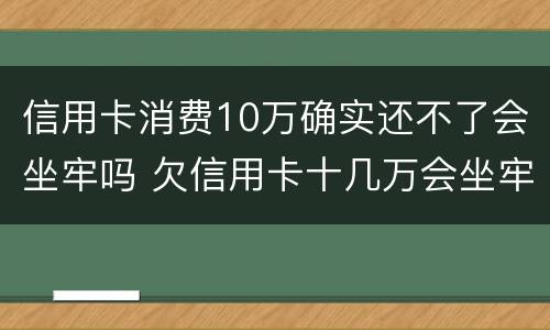 信用卡消费10万确实还不了会坐牢吗 欠信用卡十几万会坐牢吗