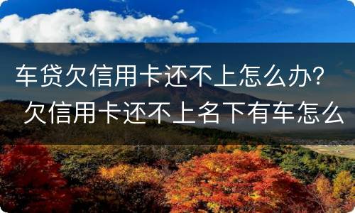 车贷欠信用卡还不上怎么办？ 欠信用卡还不上名下有车怎么办
