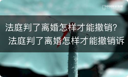 法庭判了离婚怎样才能撤销？ 法庭判了离婚怎样才能撤销诉讼
