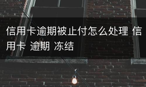 信用卡逾期被止付怎么处理 信用卡 逾期 冻结