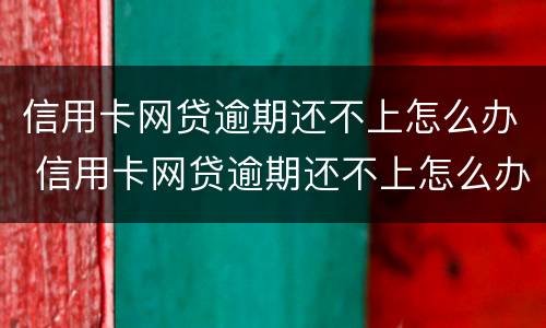 信用卡网贷逾期还不上怎么办 信用卡网贷逾期还不上怎么办呢