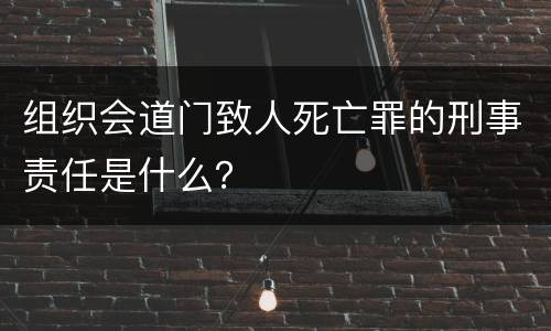 组织会道门致人死亡罪的刑事责任是什么？