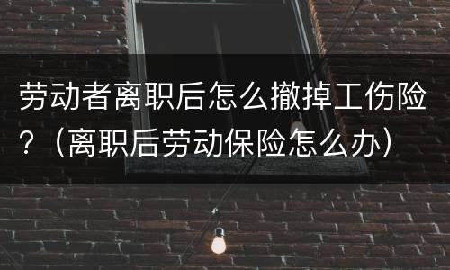 劳动者离职后怎么撤掉工伤险?（离职后劳动保险怎么办）
