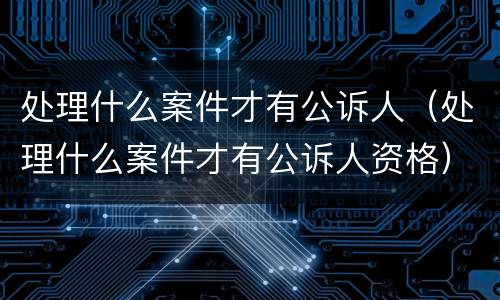 处理什么案件才有公诉人（处理什么案件才有公诉人资格）