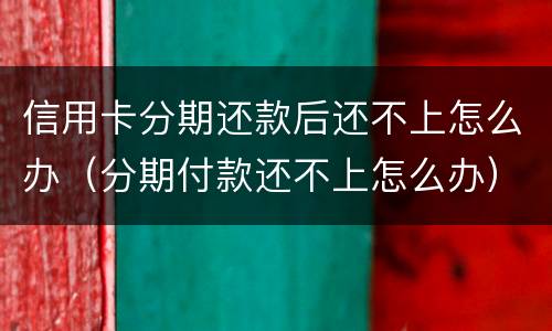 信用卡分期还款后还不上怎么办（分期付款还不上怎么办）
