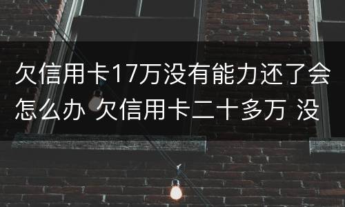 欠信用卡17万没有能力还了会怎么办 欠信用卡二十多万 没能力还款怎么办