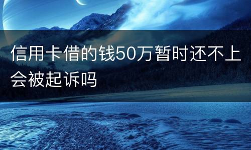 信用卡借的钱50万暂时还不上会被起诉吗