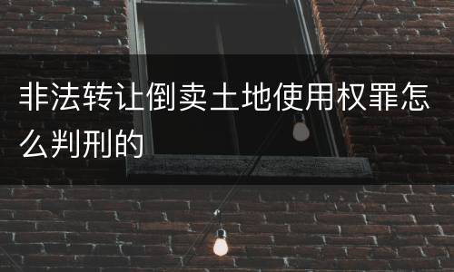 非法转让倒卖土地使用权罪怎么判刑的