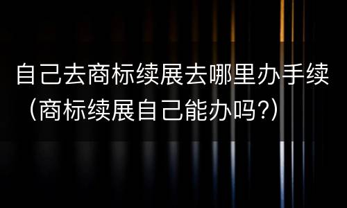 自己去商标续展去哪里办手续（商标续展自己能办吗?）