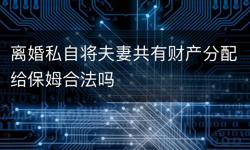 离婚私自将夫妻共有财产分配给保姆合法吗