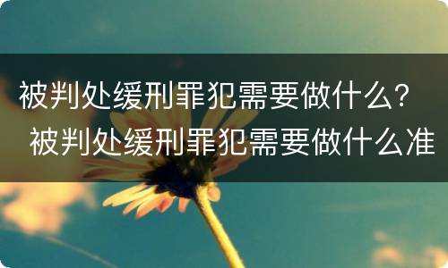 被判处缓刑罪犯需要做什么？ 被判处缓刑罪犯需要做什么准备