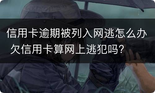信用卡逾期被列入网逃怎么办 欠信用卡算网上逃犯吗?