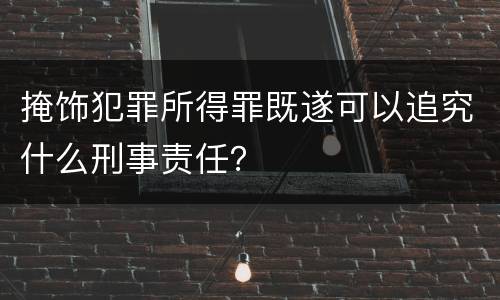 掩饰犯罪所得罪既遂可以追究什么刑事责任？