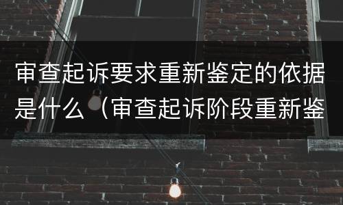 审查起诉要求重新鉴定的依据是什么（审查起诉阶段重新鉴定的法律规定）