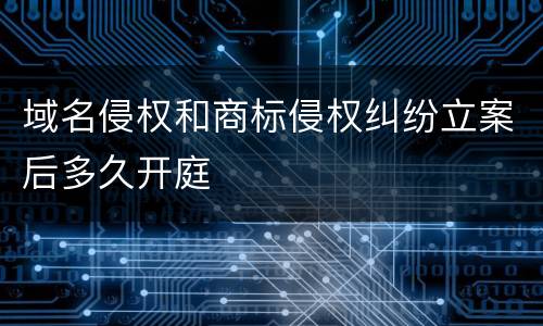 域名侵权和商标侵权纠纷立案后多久开庭