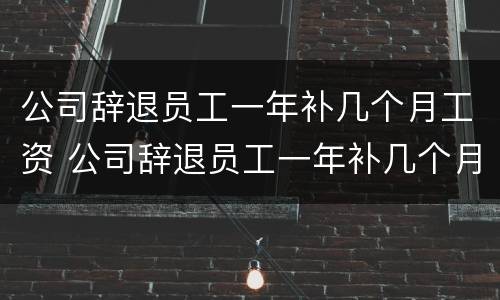 公司辞退员工一年补几个月工资 公司辞退员工一年补几个月工资合理