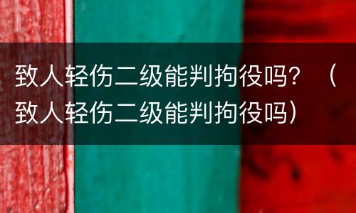 致人轻伤二级能判拘役吗？（致人轻伤二级能判拘役吗）