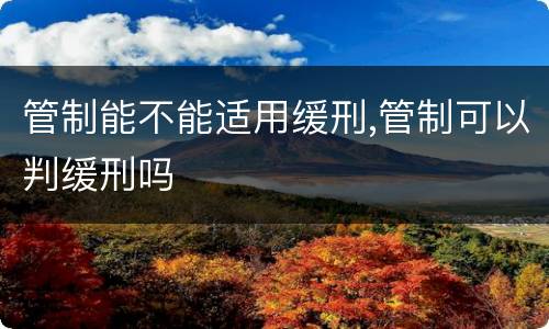 管制能不能适用缓刑,管制可以判缓刑吗