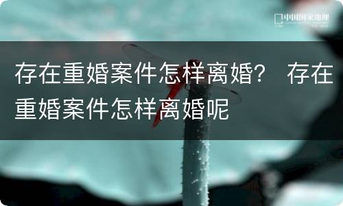 存在重婚案件怎样离婚？ 存在重婚案件怎样离婚呢