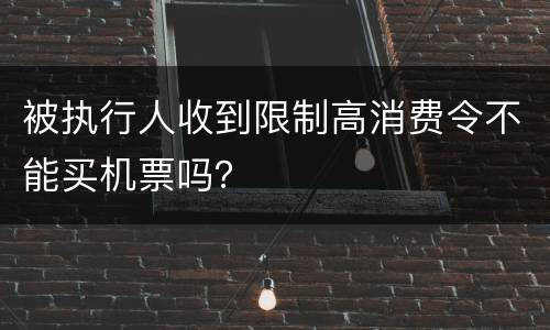 被执行人收到限制高消费令不能买机票吗？