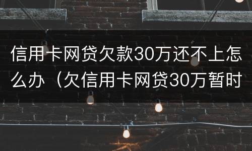 信用卡网贷欠款30万还不上怎么办（欠信用卡网贷30万暂时还不起）